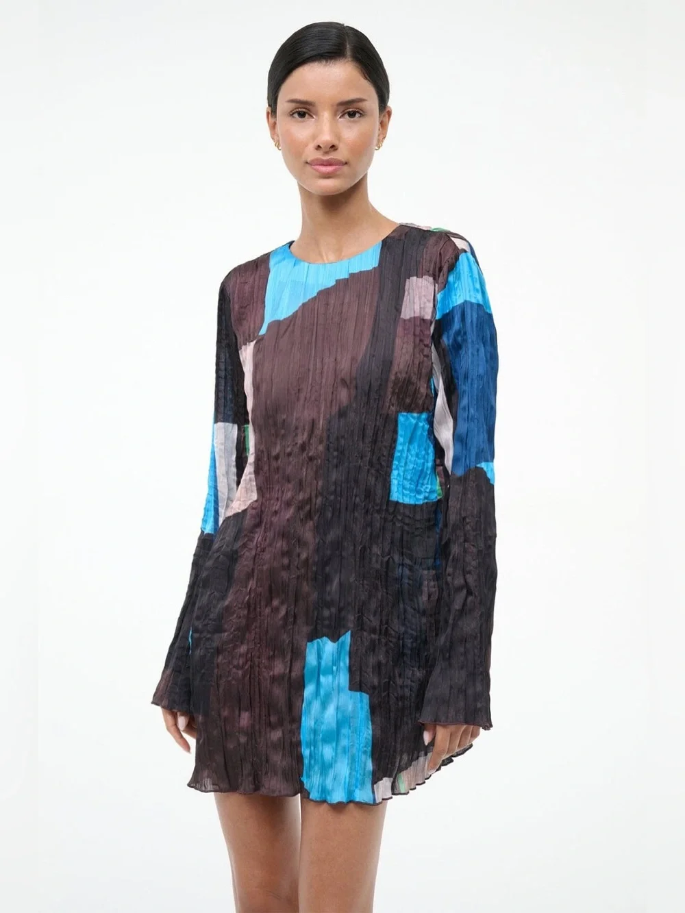 blue staud dress STAUD Wells Dress Blue Toile 8